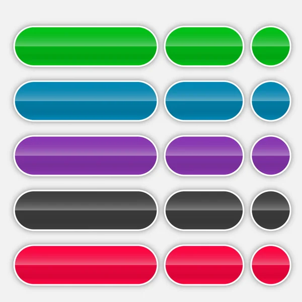 Lucido colorato web pulsanti impostati — Vettoriale Stock