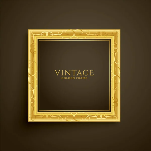 Diseño de marco de lujo vintage dorado — Vector de stock
