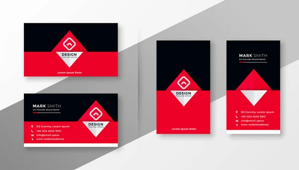 Stijlvol rood en zwart visitekaartje ontwerp — Stockvector