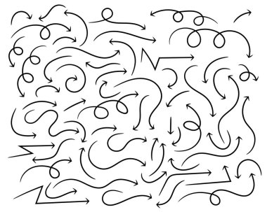 Büyük el çizilmiş oklar.