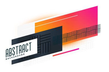 desen elemanları ile soyut canlı geometrik afiş