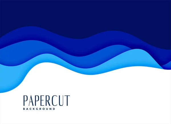 蓝色剪纸波浪水样式背景 — 图库矢量图片