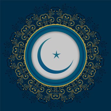 islam Mandala dekoratif ay ve yıldız tasarımı