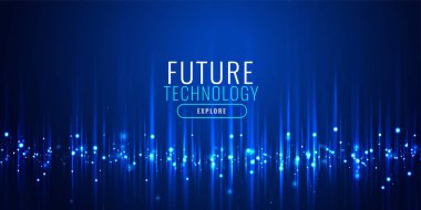 futuristik teknoloji parçacıkları banner tasarım