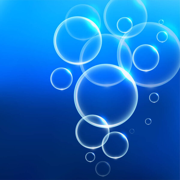 underwater air bubbles blue background