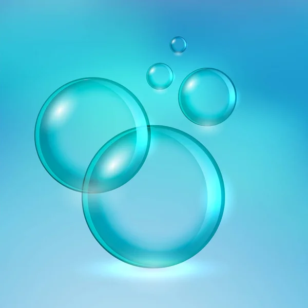 Jabón transparente burbujas de agua fondo — Vector de stock