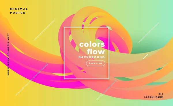 다채로운 액체 모양 흐름 포스터 배경 — 스톡 벡터