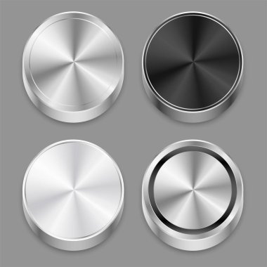 gerçekçi dairesel 3d fırçalanmış metal simgeleri