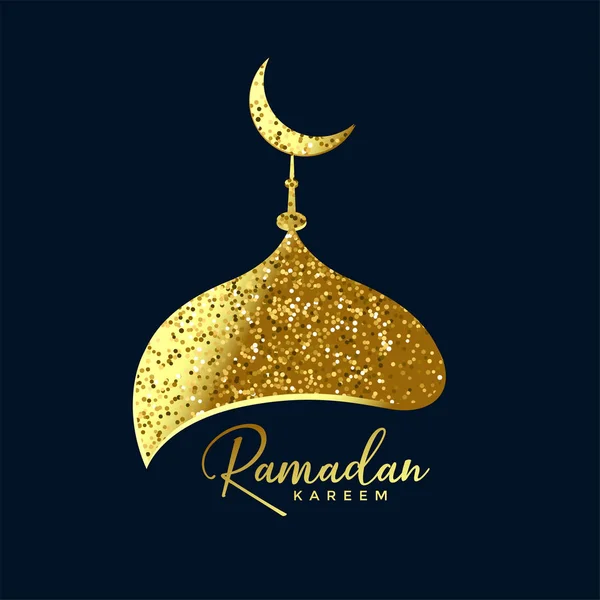 Mosque top made with golden glitter ramadan background — Stock Vector