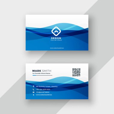 soyut mavi kartvizit tasarımı