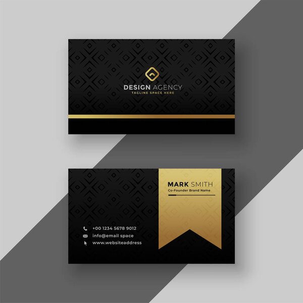 stylish black and golden business card design