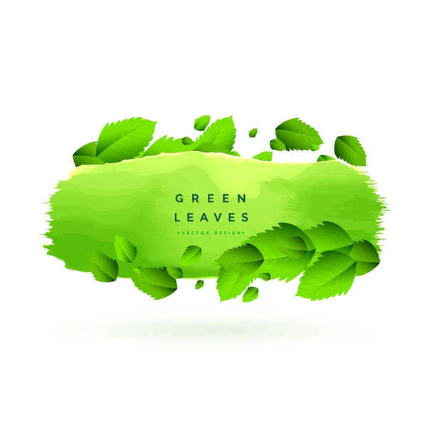 Green leaves background banner design — Stock Vector