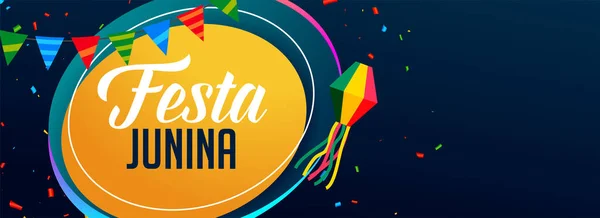 Festa junina carnaval festival divertido banner — Vector de stock