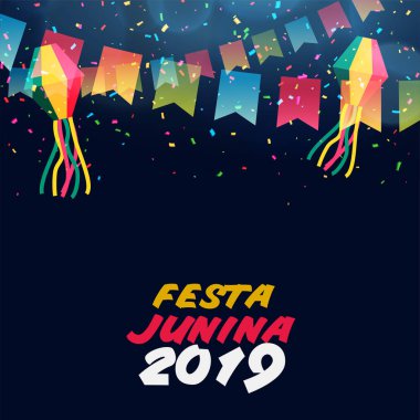 latin american festa junina celebration banner clipart
