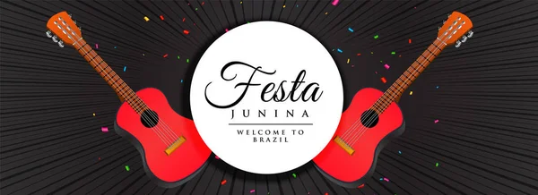 Festa junina fiesta celebración banner diseño — Vector de stock