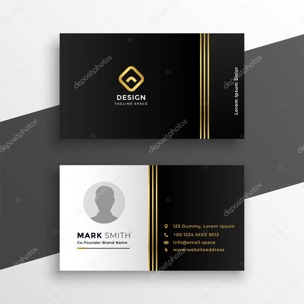 black golden premium business card design