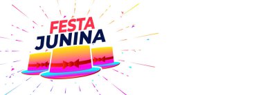 renkli şapka ile festa junina kutlama afiş