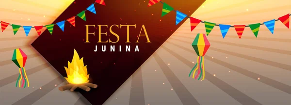 Brasiliana festa junina festival banner design — Vettoriale Stock