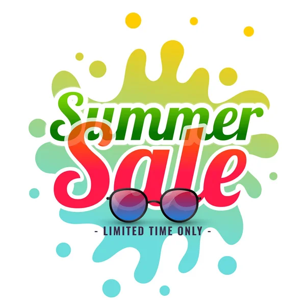 Sommer Splash Sale Hintergrund mit Sonnenbrille — Stockvektor