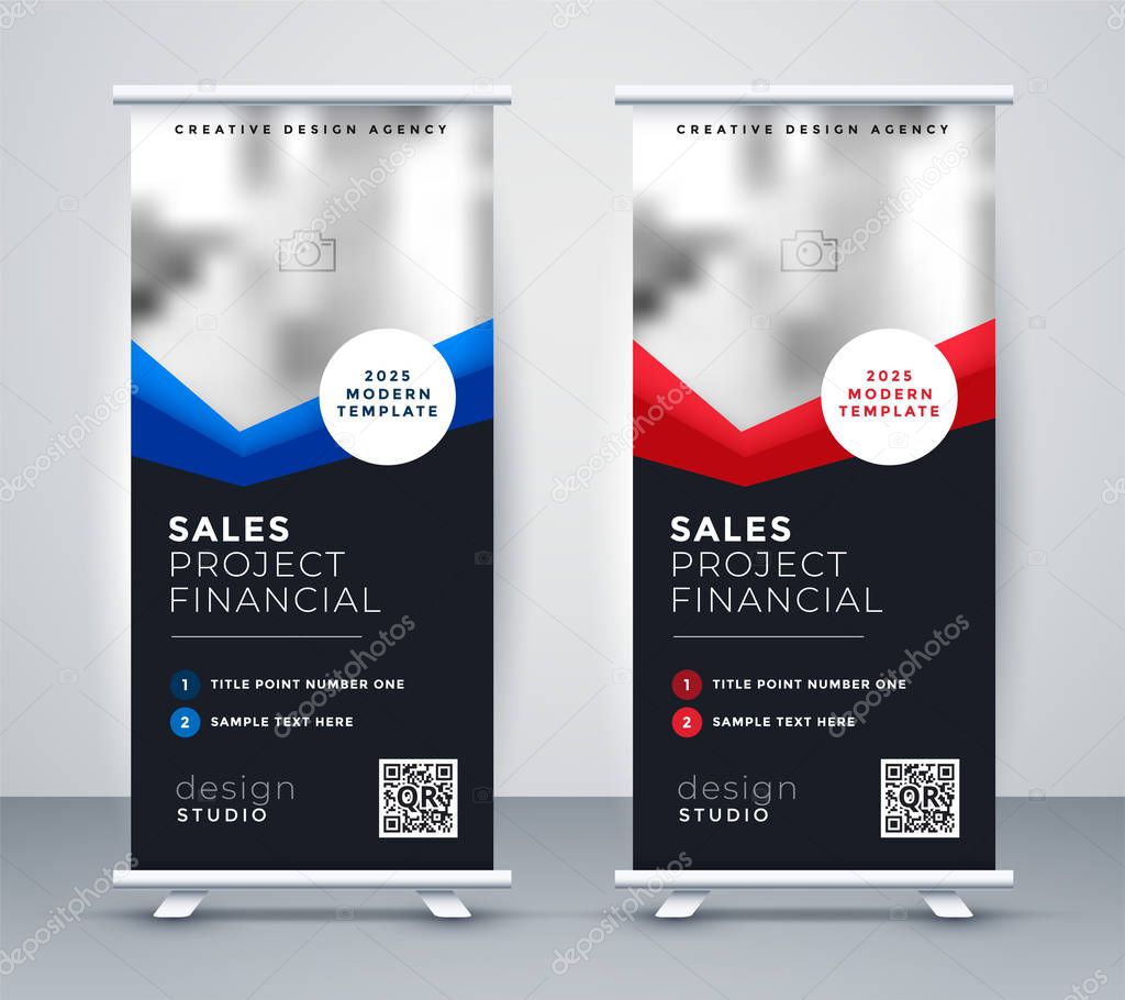 professional dark company roll up standee banner