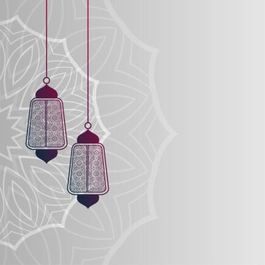islamic lamps decoration background design clipart