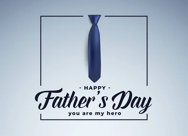 Feliz día de los padres saludo con corbata realista — Vector de stock