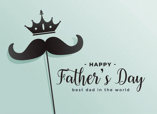 Feliz padre día corona y bigote fondo — Vector de stock