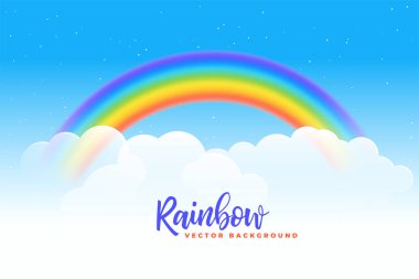 rainbow and clouds background design clipart