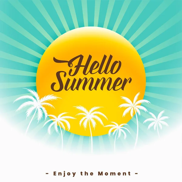 Hello summer beautiful background design — Stock Vector