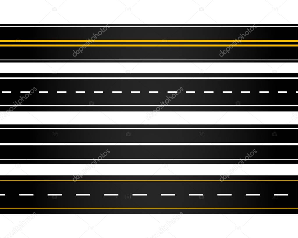 set of different style roads