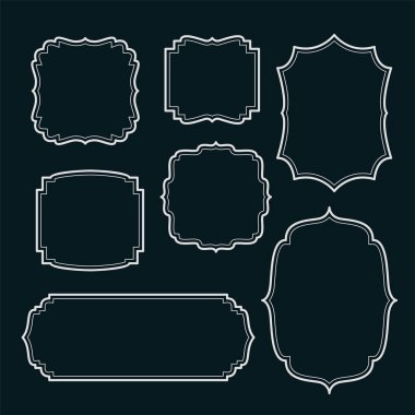 Vintage çerçeveler ve etiketleri kümesi