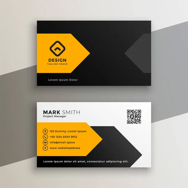 Diseño moderno de tarjetas de visita geométricas amarillas — Vector de stock