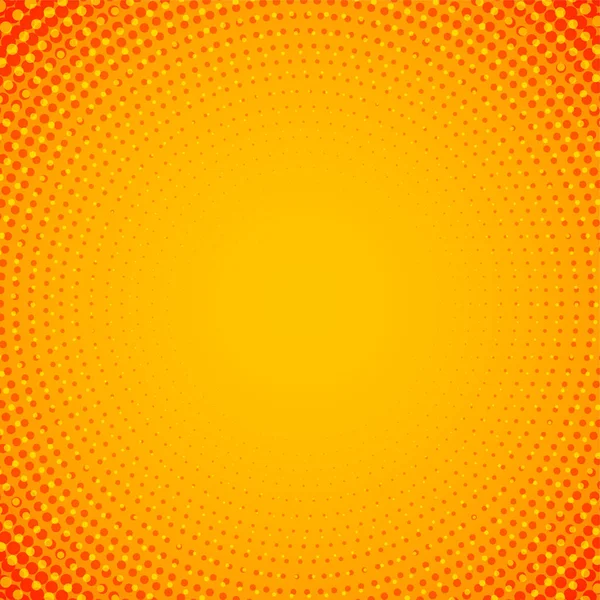 Abstract orange circular halftone background — Stock Vector