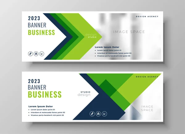 Элегантный зеленый дизайн баннера бизнес-презентации — стоковый вектор