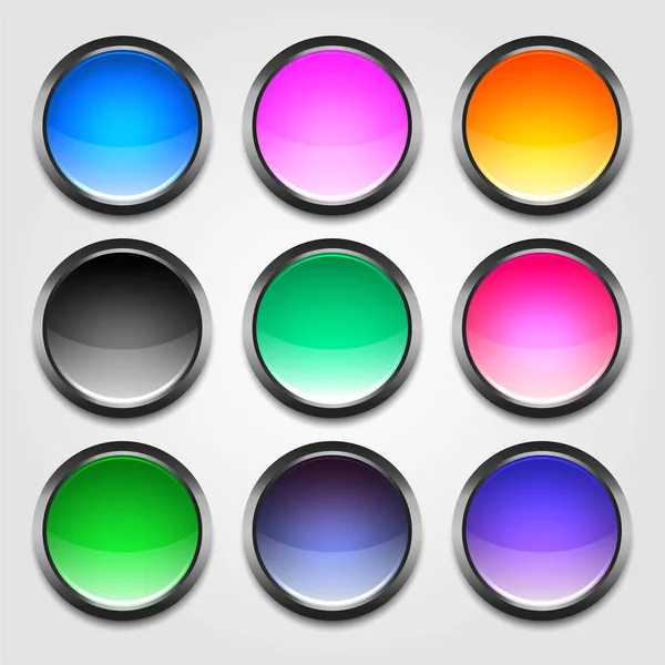 Brilhante colorido vazio botões definido —  Vetores de Stock