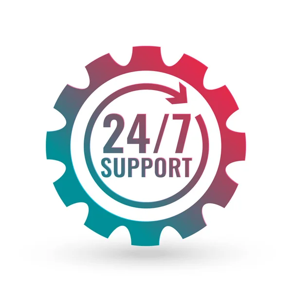 24/7 hours support concept symbol — Stock Vector