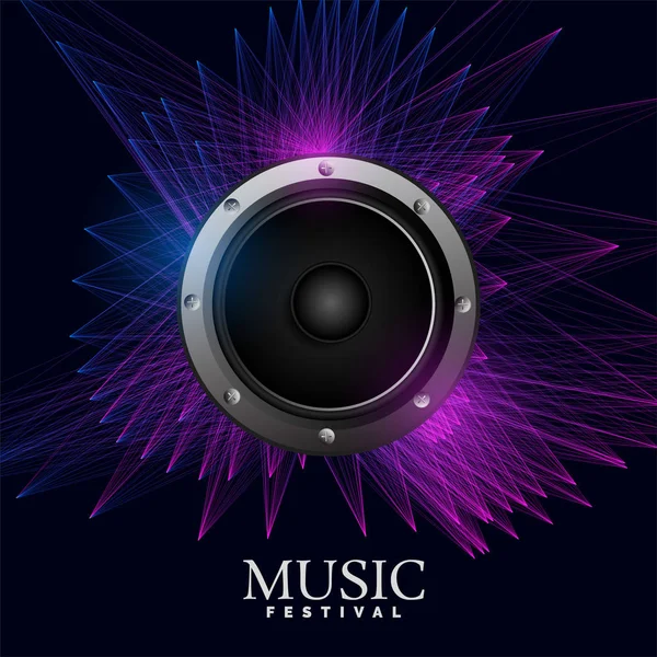 electro music poster with speaker and abstract lines