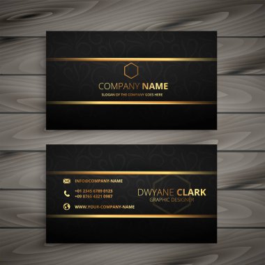 siyah ve altın premium kartvizit tasarımı