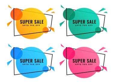 farklı renklerde soyut satış afişleri