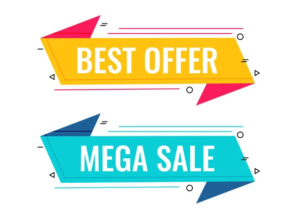 Best sale and offer memphis banner set — Stock Vector