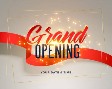 grand opening celebration flyer greeting background clipart