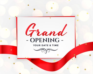 grand opening white banner invitation background clipart