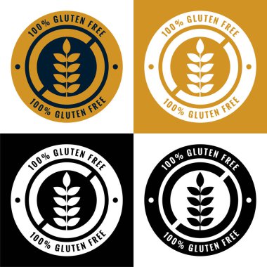 glutensiz etiketler ve sembol simgeleri seti