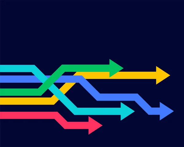 Flechas geométricas coloridas avanzando — Vector de stock