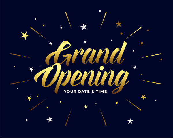 торжественная церемония открытия флаер в золотом стиле
