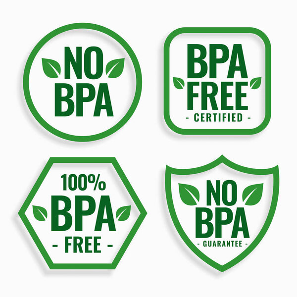 no BPA  bisphenol-a and phthalates labels set