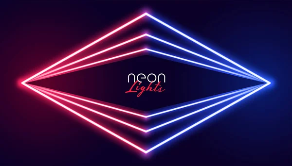 Abstracte geometrische neon lichten achtergrond — Stockvector