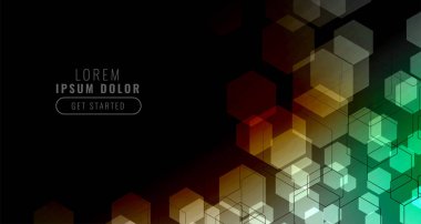 renkli altıgen ızgaralı siyah arkaplan