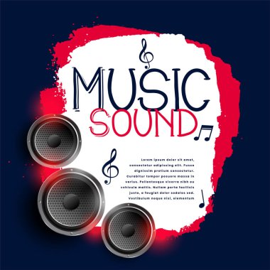 üç hoparlörlü soyut müzik arka planı