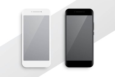 siyah beyaz akıllı telefon maket tasarımı